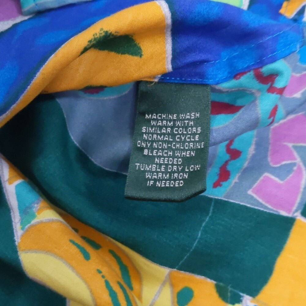 Vintage Lauren Ralph Lauren Women's Cotton Abstract Lightweight Shirt EUC Size L - Picture 7 of 8